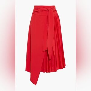Alice and Olivia Zabana Asymmetrical Pleat Midi Skirt Size 14